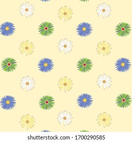 Cute Flower Pattern Seamless Hand Drawn Simple Design.