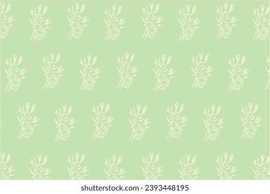 Cute flower pattern. Seamless vector texture. An elegant template for fashionable prints. Print with small white flowers and leaves. green background.