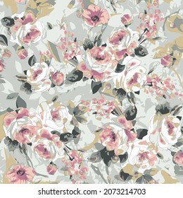 cute flower pattern textile illustration