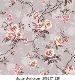 cute flower pattern textile illustration