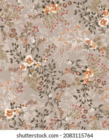 ilustración textil de patrón de flor lindo
