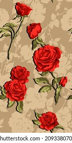cute flower pattern textile illustration