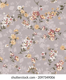 cute flower pattern textile illustration