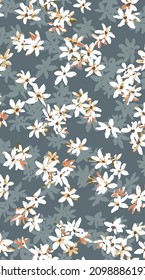 cute flower pattern textile illustration