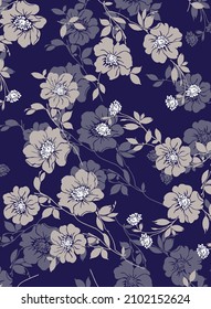 cute flower pattern textile illustration