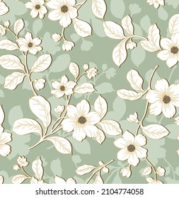 cute flower pattern textile illustration