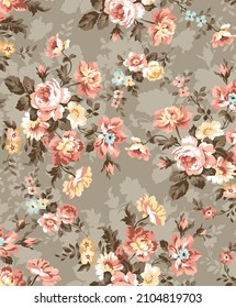 cute flower pattern textile illustration