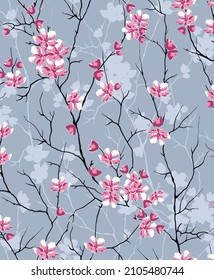 cute flower pattern textile illustration