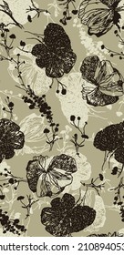 cute flower pattern textile illustration
