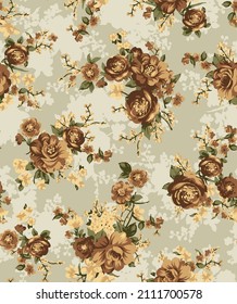 cute flower pattern textile illustration