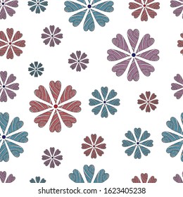 Cute flower pattern. Vector illustration drawn by hand for children's clothing, poster, textile, fabric, cover, wrapping paper. Scandinavian style.