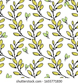 Cute flower pattern. Vector illustration drawn by hand for children's clothing, poster, textile, fabric, cover, wrapping paper. Scandinavian style.