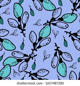 Cute flower pattern. Vector illustration drawn by hand for children's clothing, poster, textile, fabric, cover, wrapping paper. Scandinavian style.
