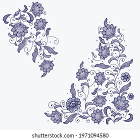 Cute flower patterns. Print on a T-shirt or dress. Vector illustration.