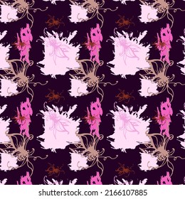 Cute flower patterns in a small flower. Geometric seamless vector texture. Modern abstract flower.