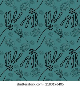 Cute flower patterns in a small flower. Geometric seamless vector texture. Modern abstract flower.