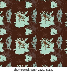Patrones de flores mullidas en una flor pequeña. Textura vectorial sin costura geométrica. Flor abstracta moderna.