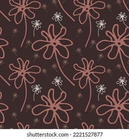 Cute flower patterns in a small flower. Geometric seamless vector texture. Modern abstract flower.