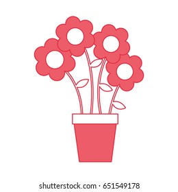 cute flower in pot drawing decorative