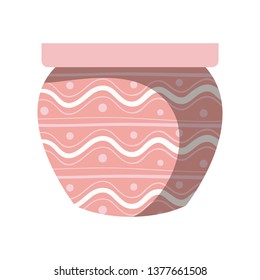 cute flower pot isolated icon