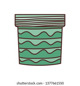 cute flower pot isolated icon