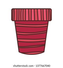 cute flower pot isolated icon