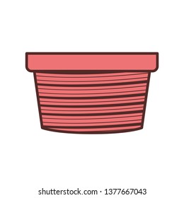 cute flower pot isolated icon