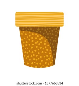 cute flower pot isolated icon