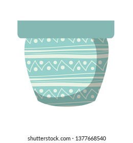 cute flower pot isolated icon