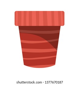 cute flower pot isolated icon