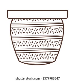 cute flower pot isolated icon