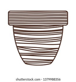 cute flower pot isolated icon