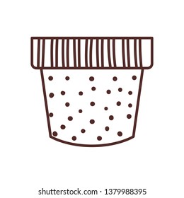 cute flower pot isolated icon