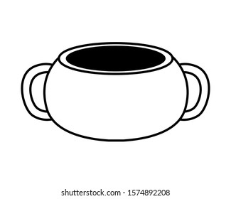 cute flower pot on white background vector illustration design