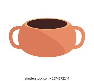 cute flower pot on white background vector illustration design