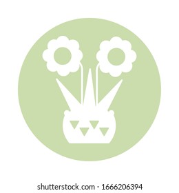 flor tierna con diseño vectorial de ilustración de caña, bloque y estilo plano