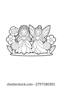 Cute Flower Princess Coloring