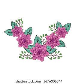 diseño de ilustraciones vectoriales de flores adorables con ramas y hojas