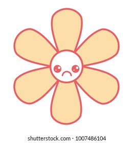 cute flower sad kawaii cartoon