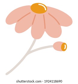 Flor cúpula al estilo escandinavo. Ilustración dibujada a mano por el vector