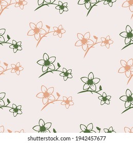 Cute flower seamles pattern. Ideal for printing on fabric or paper for wallpapers, textile, wrapping.
