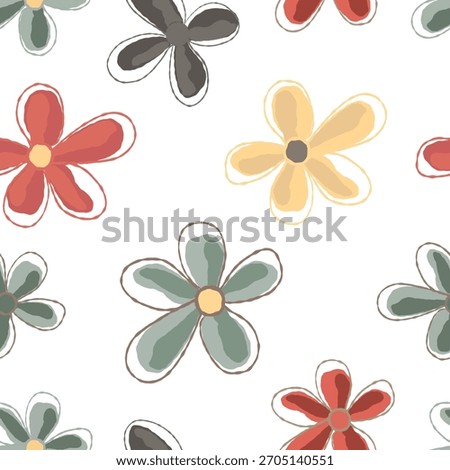 Cute flower seamless fabric pattern vibrant