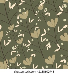 Cute flower seamless pattern. Abstract floral endless wallpaper. Creative botanical background. Great for fabric design, textile print, wrapping, cover. Vector illustration