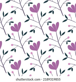 Cute flower seamless pattern. Abstract floral endless wallpaper. Creative botanical background. Great for fabric design, textile print, wrapping, cover. Vector illustration