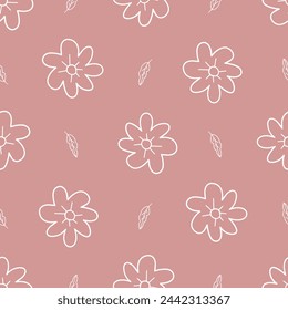 Cute flower seamless pattern background. Simple abstract floral textile pattern vector.
