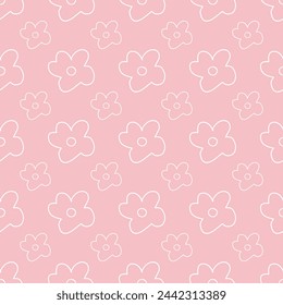 Cute flower seamless pattern background. Simple abstract floral textile pattern vector.