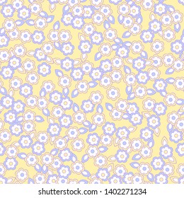 Cute flower seamless pattern. Floral vector texture