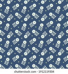 Cute flower seamless pattern. Floral vector texture