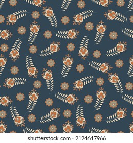 Cute flower seamless pattern. Floral vector texture