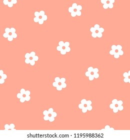 Cute flower seamless pettern. Pink and white. Vector illustration. Great for fabric,paper,wrap,t-shirt,textile, poster, card, scrapbooking, birthday and party invitation, wallpaper or background.